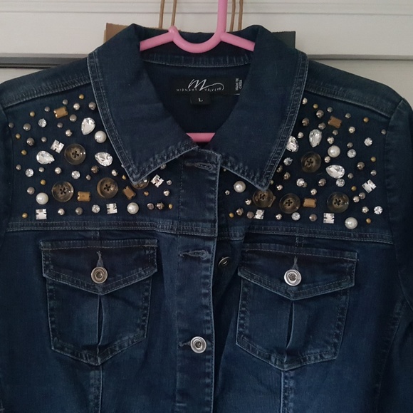 Denim Stud Women's Jacket by Midnight Velvet NEW - Picture 1 of 5
